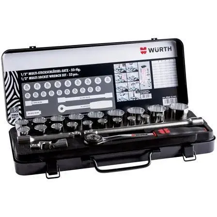 Набор головок торцевых Wurth Multi 1/2" 23 шт. Zebra (096513 023) - фото 2