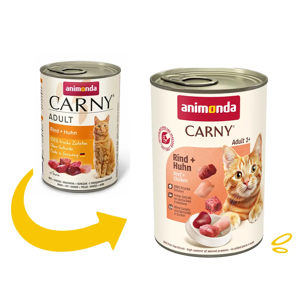 Вологий корм для кішок Animonda Carny Adult Beef + Chicken з яловичиною та куркою 400 г (арт.AM-83719) - фото 2