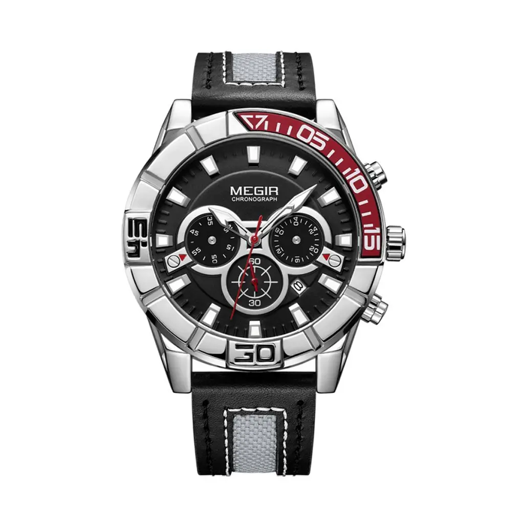 Чоловічий годинник Megir Red Black MG2066