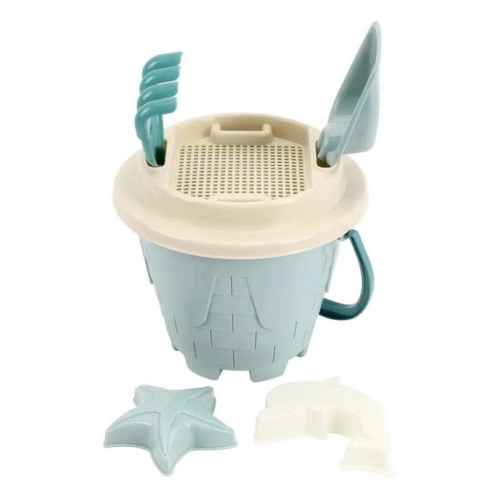 Детская игрушка ТехноК «Набор для игры с песком» 1560TXK: формочки, лопатка, грабли - фото 6