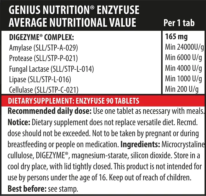 Травні ферменти Genius Nutrition EnzyFuse 90 таблеток - фото 2