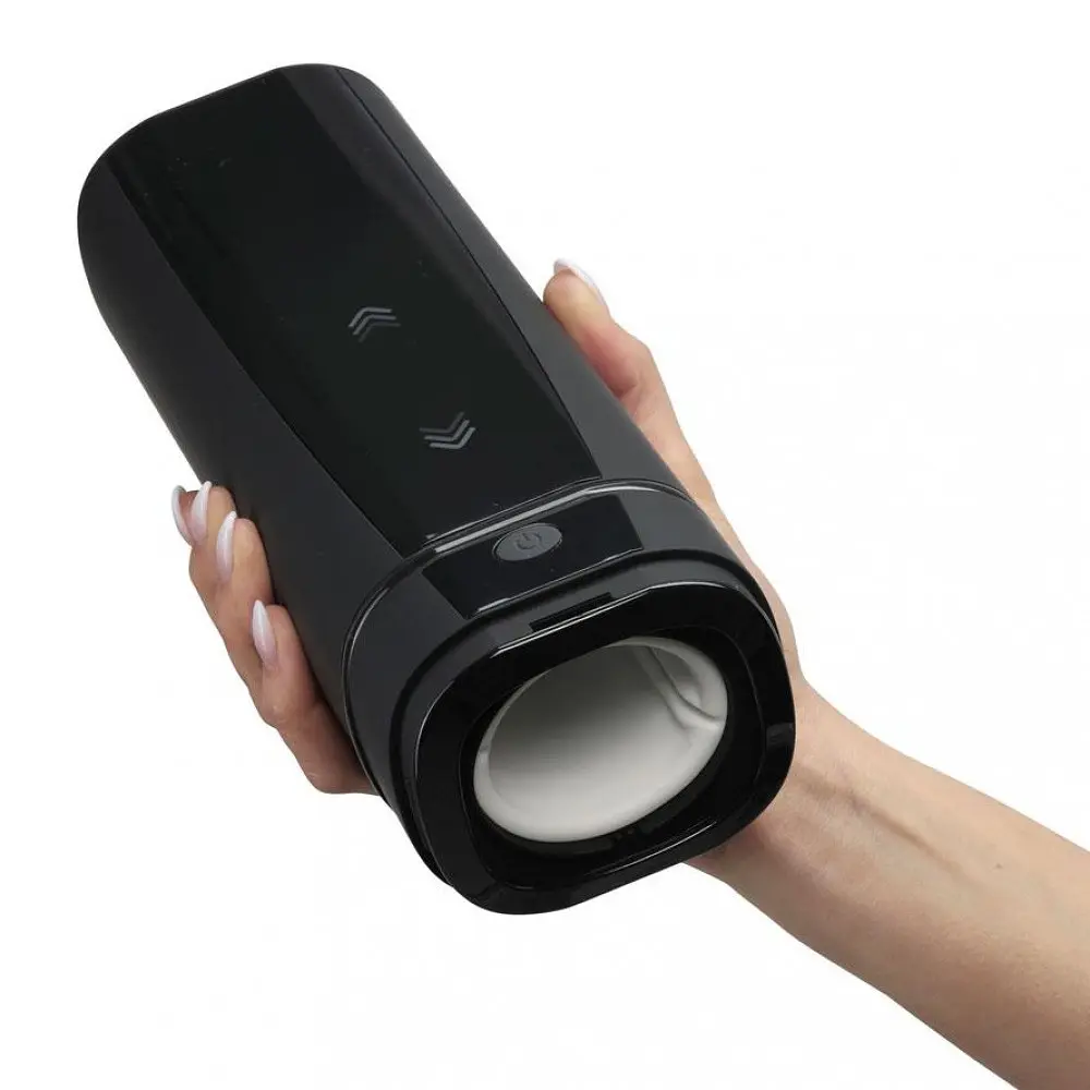 Мастурбатор Kiiroo Onyx+ з теледильдонікою, 10 кілець, що стискаються, 17.5х5 см - фото 4