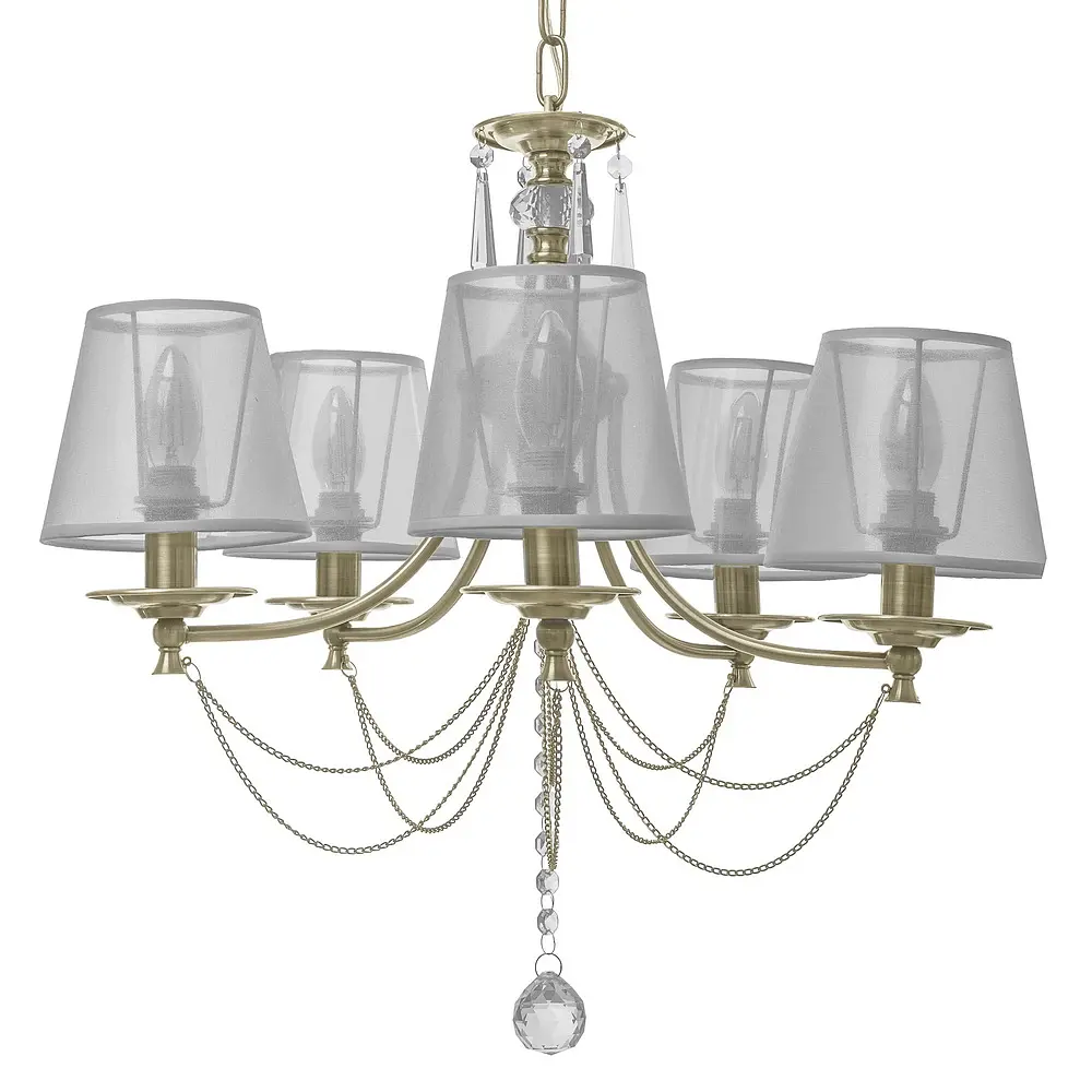 Люстра подвесная Brille прованс с абажуром E14 40W BZ (BKL-669S/5) - фото 7