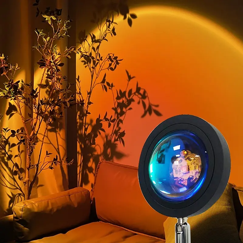 Проекційний світильник лампа для заходу сонця світанку RGB з пультом USB LED Lamp UKC Sunset Lamp F-20 - фото 5