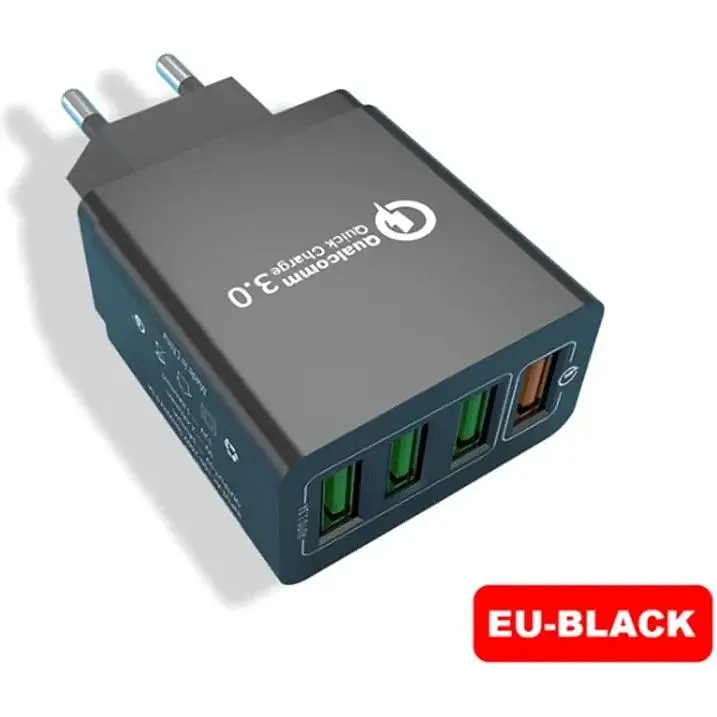 Мережевий зарядний пристрій Xiamen 4 USB Super Charge/Quick Charge Black (PH050563) - фото 2