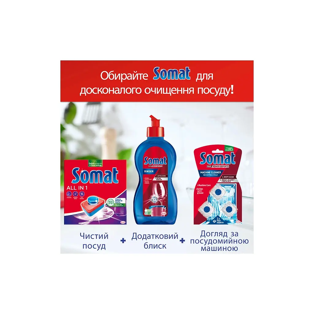 Таблетки для посудомийних машин Somat All in 1 Extra 44 шт. (9000101809190/9000101851595) - фото 6