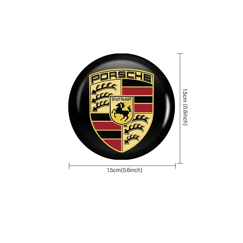 Наклейка з логотипом Porsche для автоключів d=15 мм Пластикова об'ємна (Завод) - фото 2