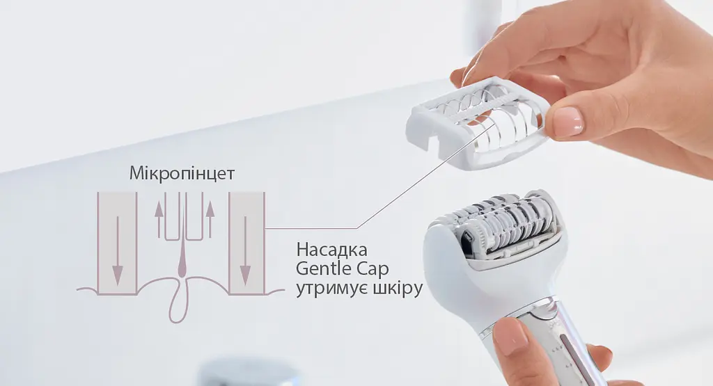 Епілятор Panasonic для вологої та сухої епіляції біло-срібний - фото 7