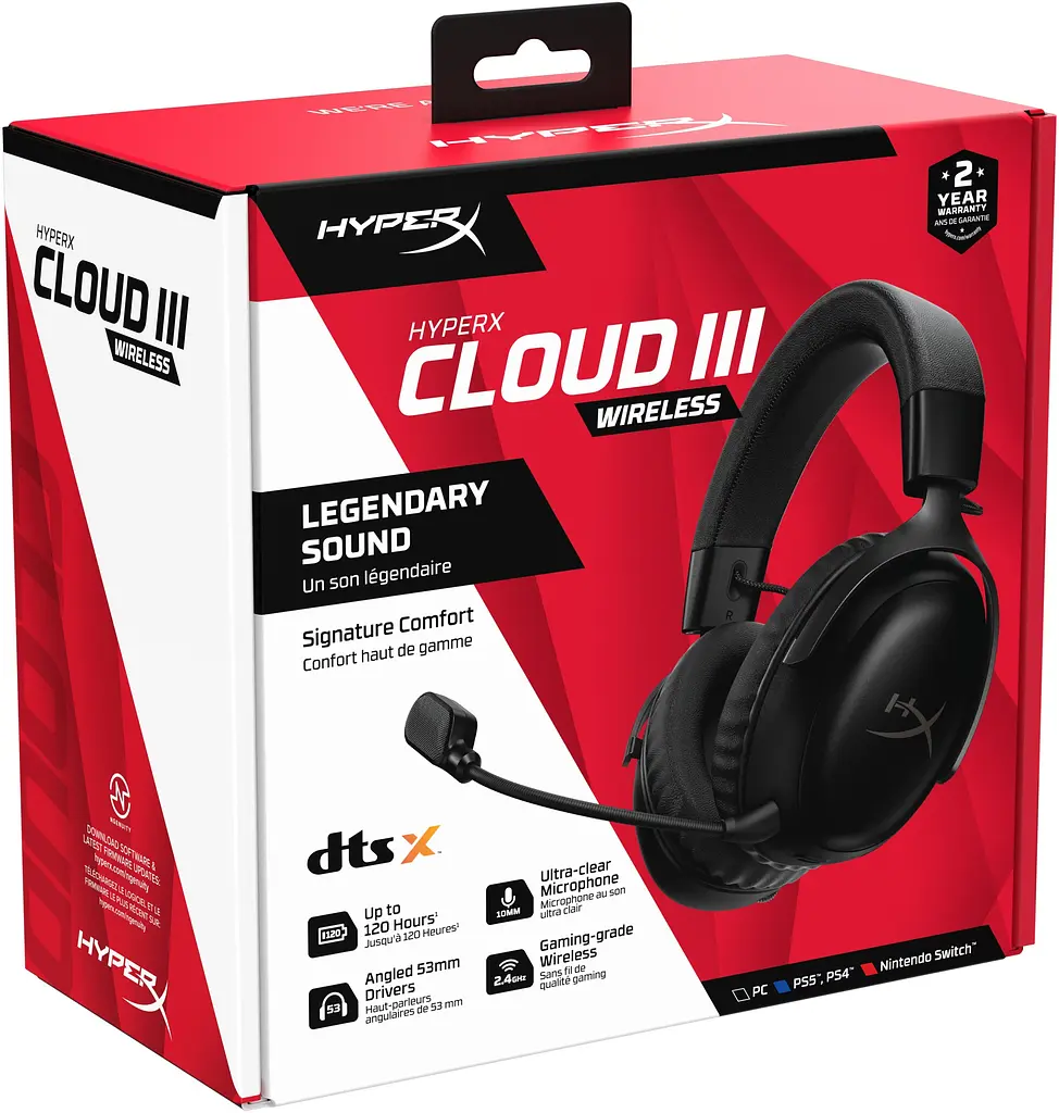 Гарнітура HyperX ігрова Cloud III WL/USB-A/USB-C чорний (77Z45AA) - фото 9