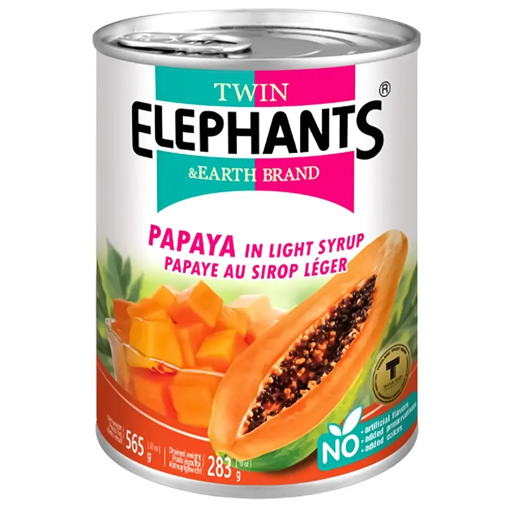 Папая Twin Elephants Papaya in light syrup 565 г