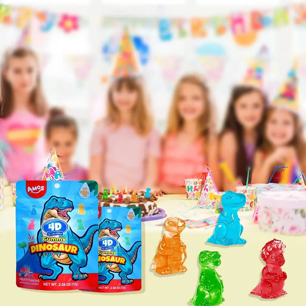 Жувальні цукерки Amos 4D Gummy Dinosaur 198г - фото 7