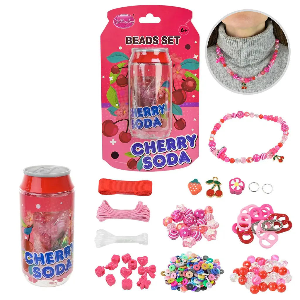 Набір для створення прикрас Cherry Soda з намистинами та підвісками полуниці та вишні (11741)