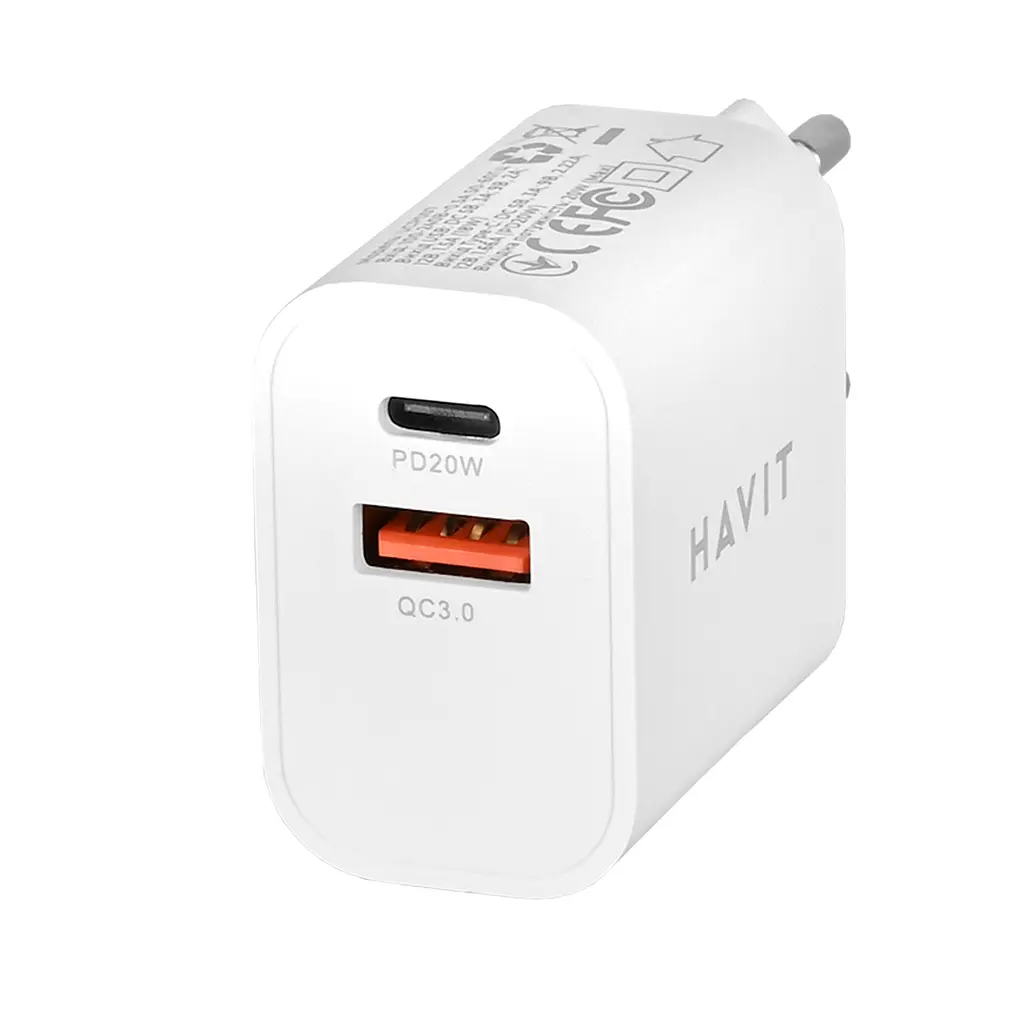 Зарядний пристрій Havit 20W USB та Type-C білий (HV-UCP007) - фото 9