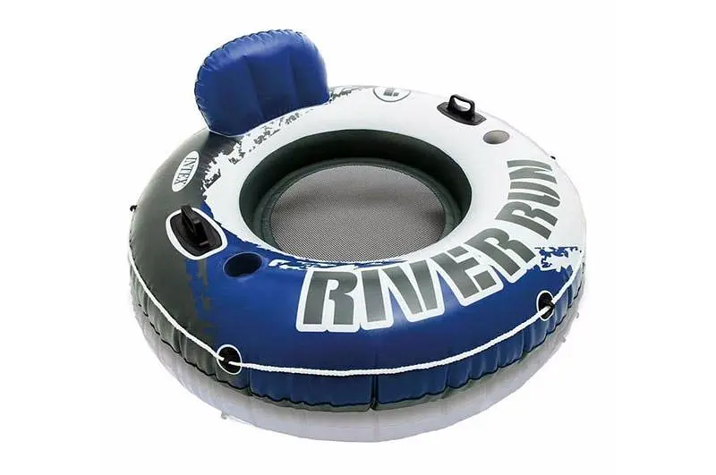 Надувне коло-крісло для плавання з сітчастим дном та спинкою Intex River Run 58825 до 100 кг діаметр 135см - фото 2