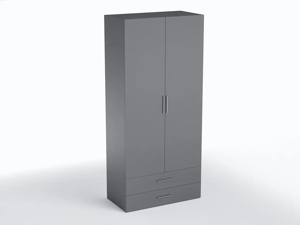 Шкаф для одежды со штангой и двумя ящиками Moreli TS-02 1000x2180x520 мм Антрацитовый (zg-s2-antracit) - фото 3