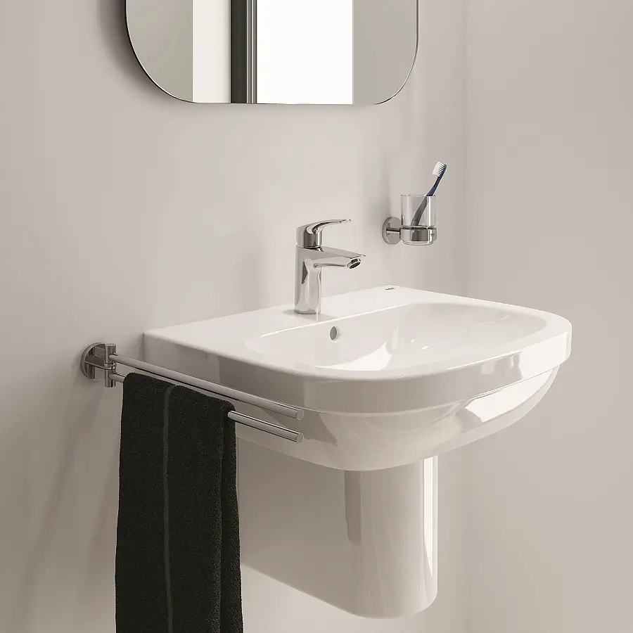 Змішувач для умивальника S-Size + натискний донний клапан Grohe Eurosmart New 23922003 Хром - фото 6