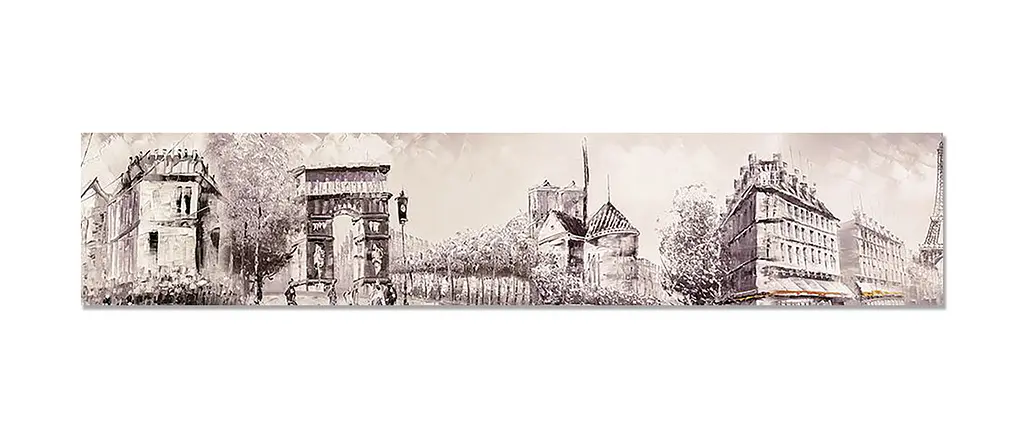 Вініловий кухонний фартух Ретро Париж наклейка для кухні ПВХ Ейфелева вежа Місто Сірий Happy Pocket Z181550 - фото 7