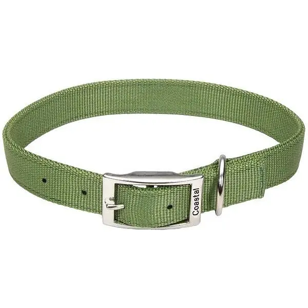 Нашийник для собак Coastal Double Ply подвійний нейлон 2,5х65 см (зелена пальма) - фото 1