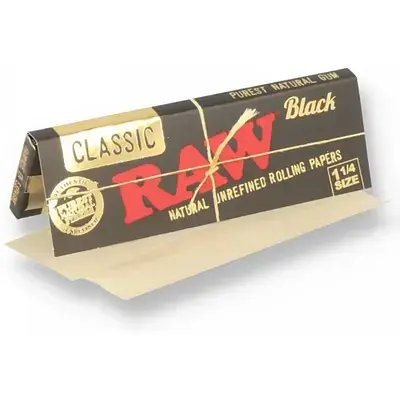 Папір для самокруток Raw Black Ultra Thin Papers 1 ¼ - фото 3