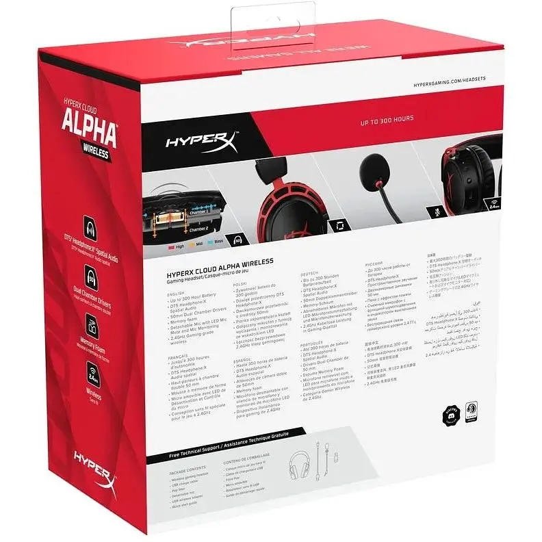 Гарнітура HyperX Cloud Alpha Wireless Black/Red (4P5D4AA) - фото 9