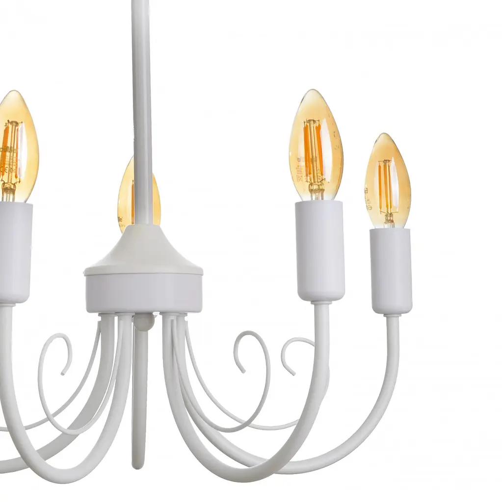 Люстра подвесная Brille свеча Е14 40W WH (BKL-726S/5) - фото 5