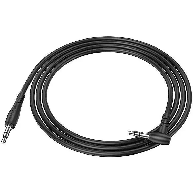 Кабель Borofone BL10 AUX with mic 3.5 мм аудіо шнур перехідник чорний - фото 2