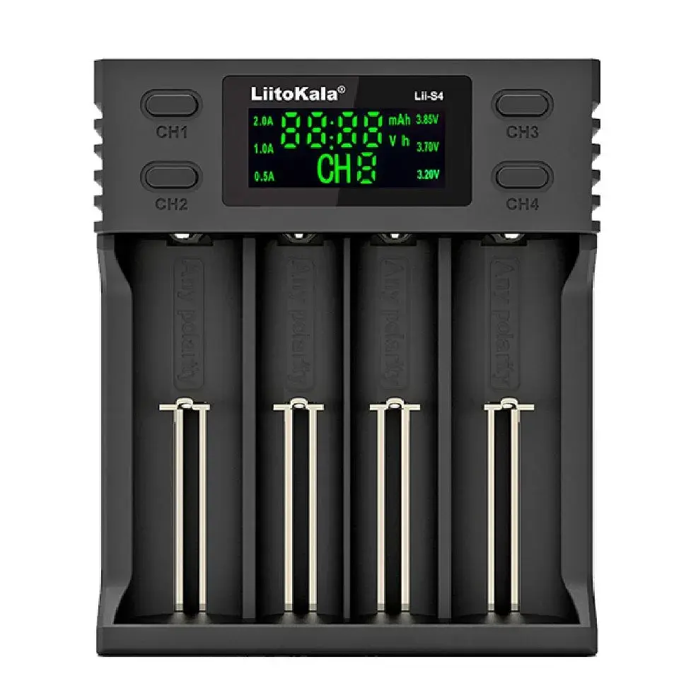 Зарядний пристрій для акумуляторів Liitokala 4 Slots, LCD дисплей, Li-ion/Ni-MH/Ni-Cd/AA/ААA/AAAA/С (Lii-S4)