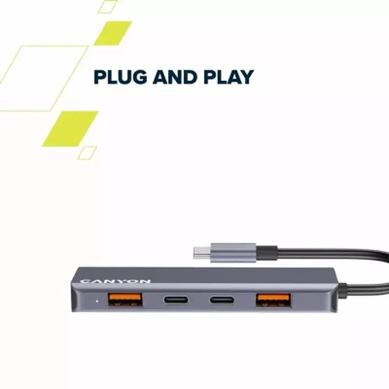 Концентратор Canyon hub DS-18 5in1 USB-C Grey (CNS-TDS18) - фото 9