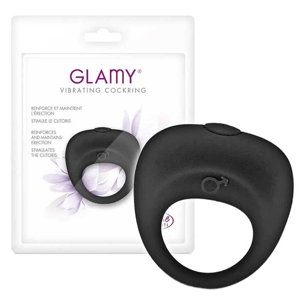 Віброкільце Glamy Vibrating Cockring, 5 см (чорний) - фото 2