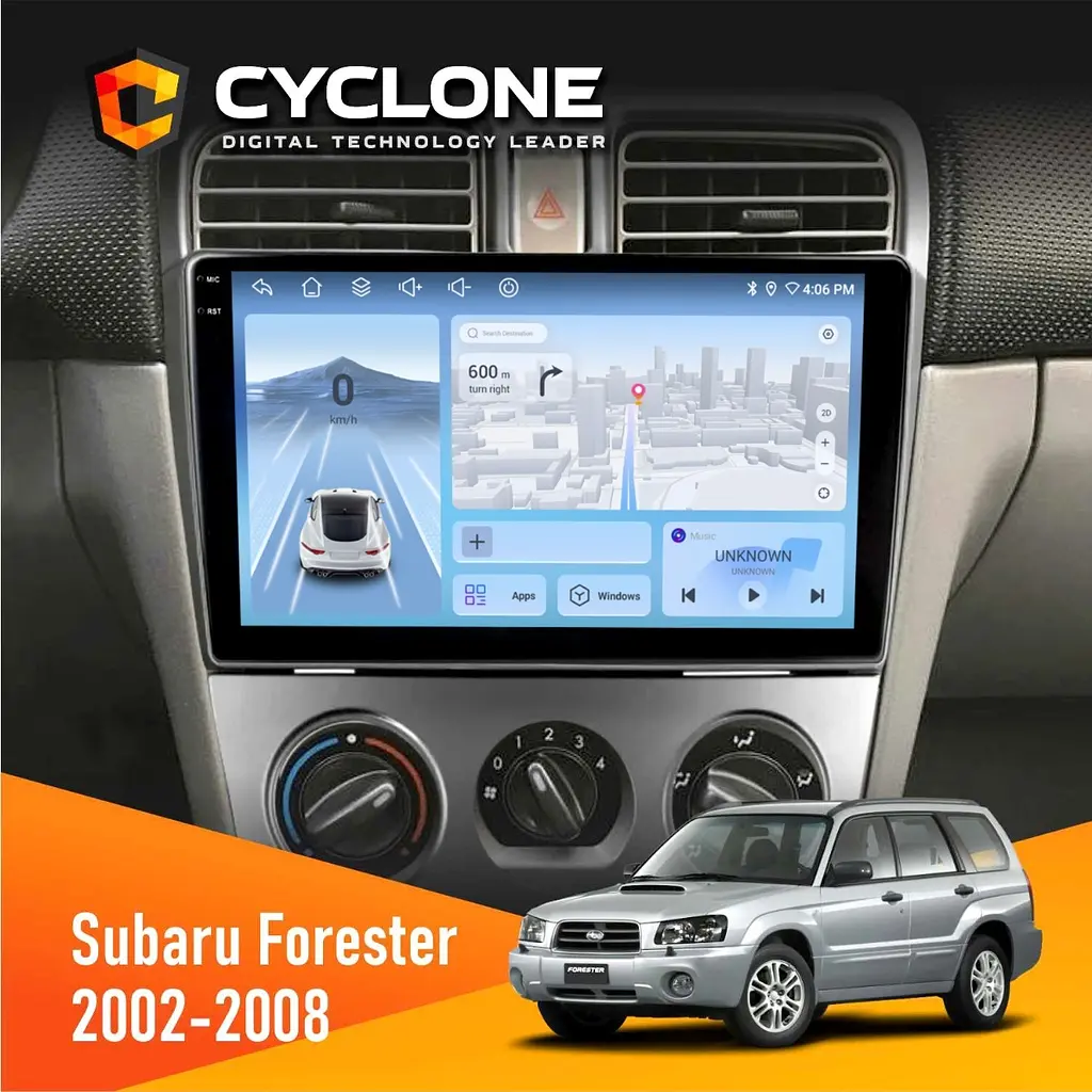 Штатна магнітола Subaru Forester 2002-2008 Cyclone C9-012 4x64, DSP, 4G Cyclone (НФ-00008024)