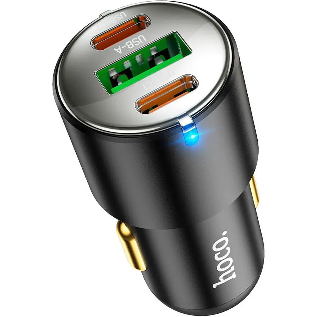 Автомобільний зарядний пристрій Hoco NZ6 PD45W USB-A+2хUSB-C Black (765185) [151276] - фото 4