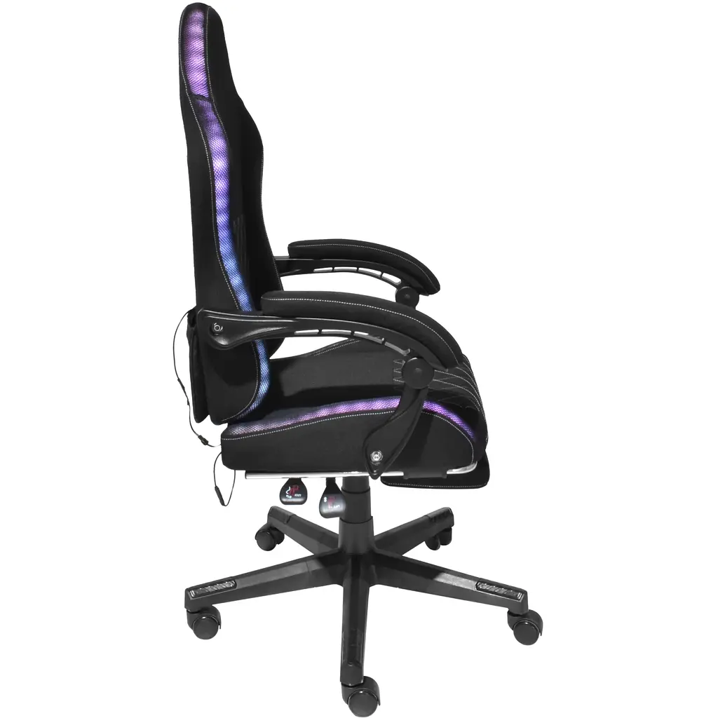 Крісло ігрове AGN 3 клас,150 кг, 80мм, RGB підсвітка, чорне - фото 7
