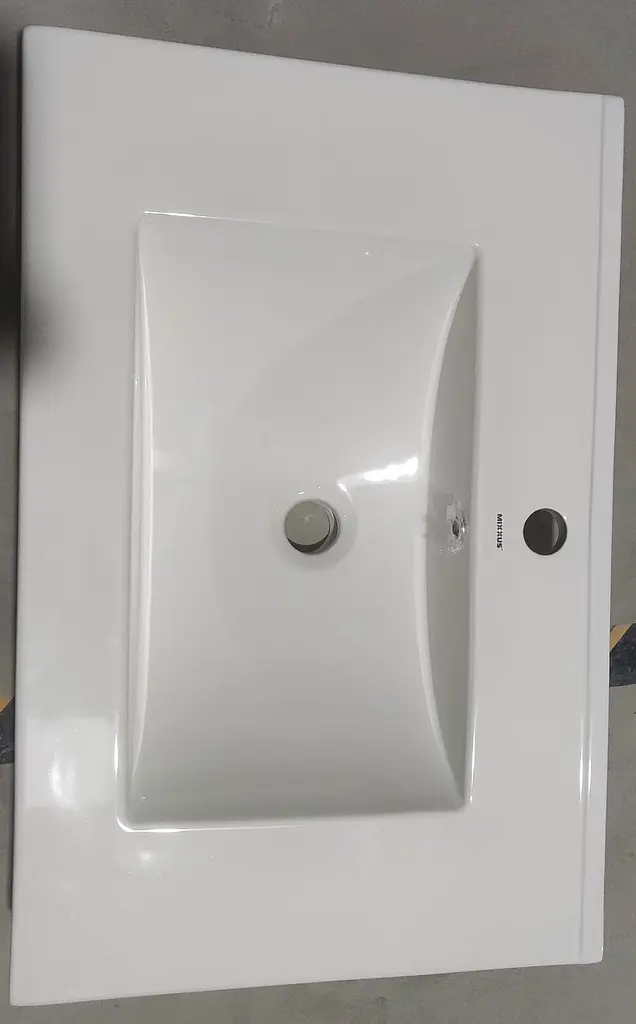 Умивальник меблевий Mixxus Premium Cubic-1502 710x460x170 мм з отвором під змішувач і переливом MP6496, Білий - фото 2
