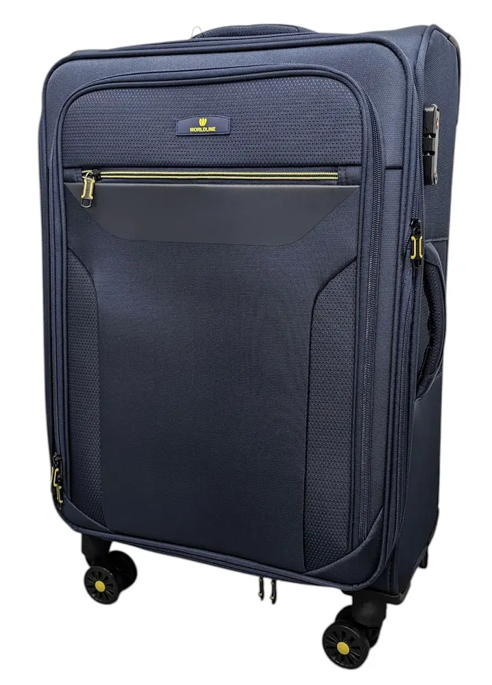 Валіза середня Worldline Airtex 616 жаккард-поліестер M Темно-синій