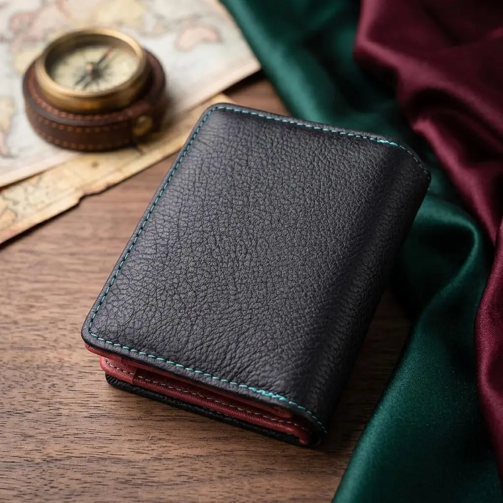 Вертикальний невеликий жіночий гаманець із натуральної шкіри ST Leather 19436 чорний - фото 3