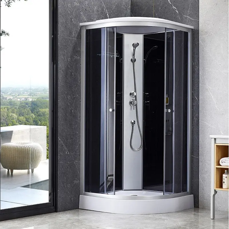 Душовий бокс Lidz Tani SB90x90.SAT.LOW.GR, Хром матовый, тонований, хром матовий - фото 3