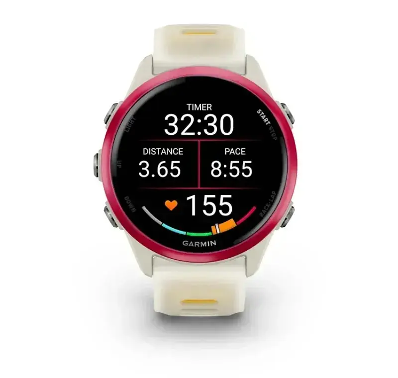Смарт-часы Garmin Forerunner 570 42mm Raspberry with Mango/Translucent Bone with Silver Buckle (010-02970-42) - фото 6