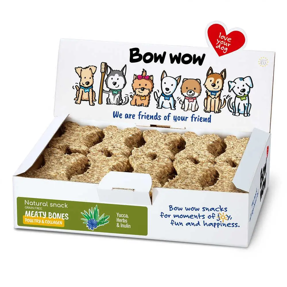 Ласощі для собак Bow wow натуральні кісточки з куркою та колагеном (30 шт/уп) box