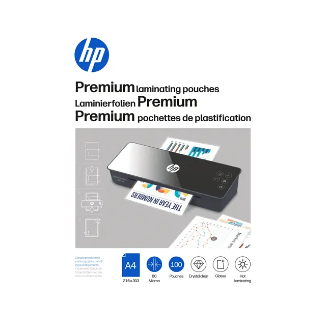Плівка для ламінування HP Premium Laminating Pouches, A4, 80 Mic, 216x303, 100 pcs - фото 4