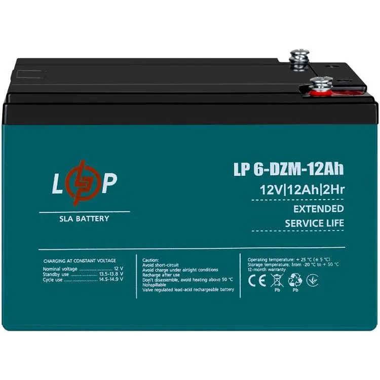 Акумулятор LogicPower AGM 6-DZM 12V (12V/12Ah/144Wh) (9172) [109286] - фото 3