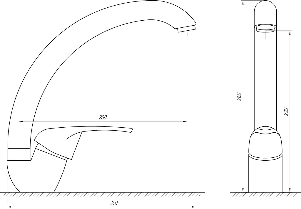 Змішувач для кухні Globus Lux GLSO-0203S-6-Marone Коричневий - фото 3