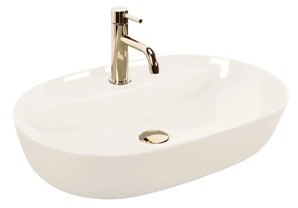Умивальник Rea Aura накладний 61x41 см ecru shiny REA-U4589