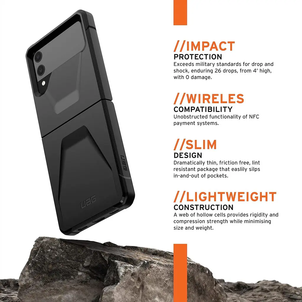 Оригінальний протиударний чохол UAG Civilian Samsung Galaxy Z Flip3 Black (21318D114040) - фото 5