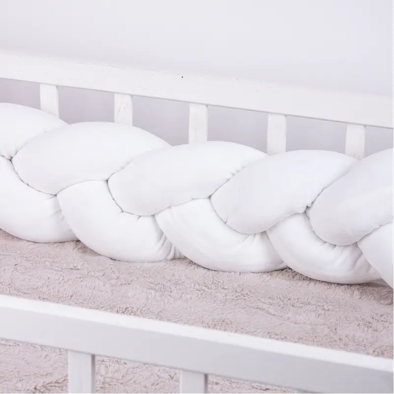 Коса захисна в ліжечко MirSon Kids Time 28-0001 White Velvet велюрова біла - фото 4