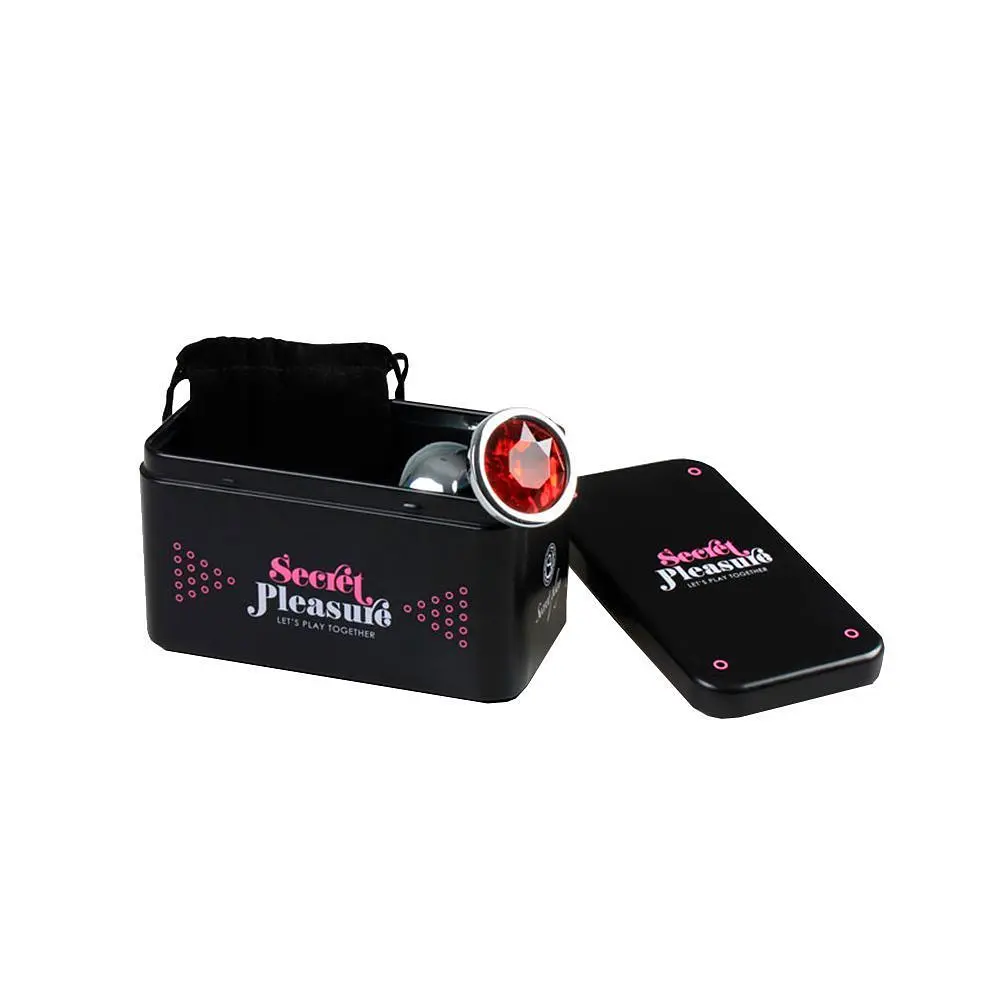 Анальна пробка Secret Play Metal Butt Plug Red M, 8,5 см (червоний) - фото 4