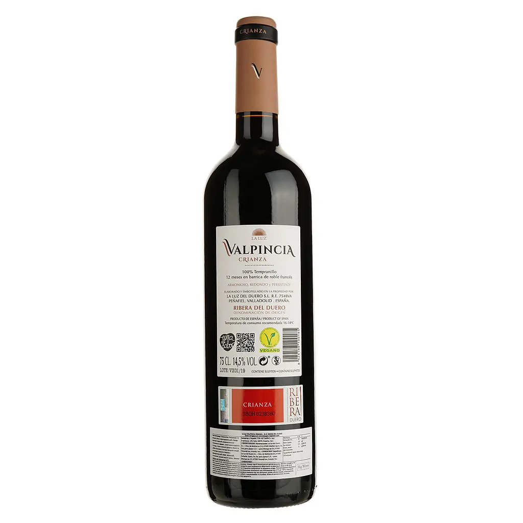 Вино La Luz Valpincia Crianza DO Ribera Del Duero красное сухое 0.75 л - фото 2