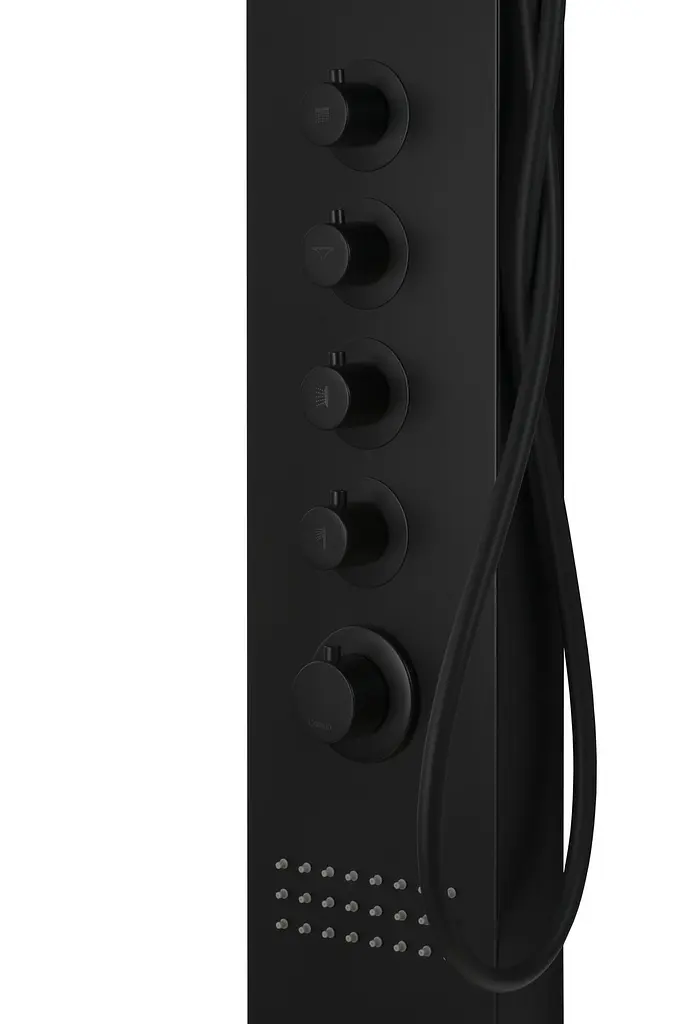 Душевая панель Corsan Kaskada black LED A014MBLLED, Черный матовый - фото 3