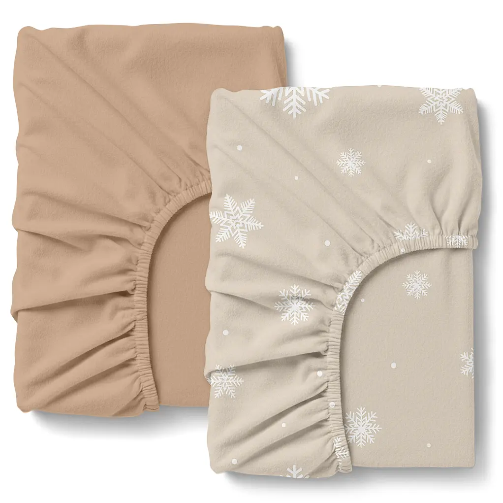 Набір простирадло на резинці фланель 160х200 BEIGE SNOW COSAS (4822052488089)