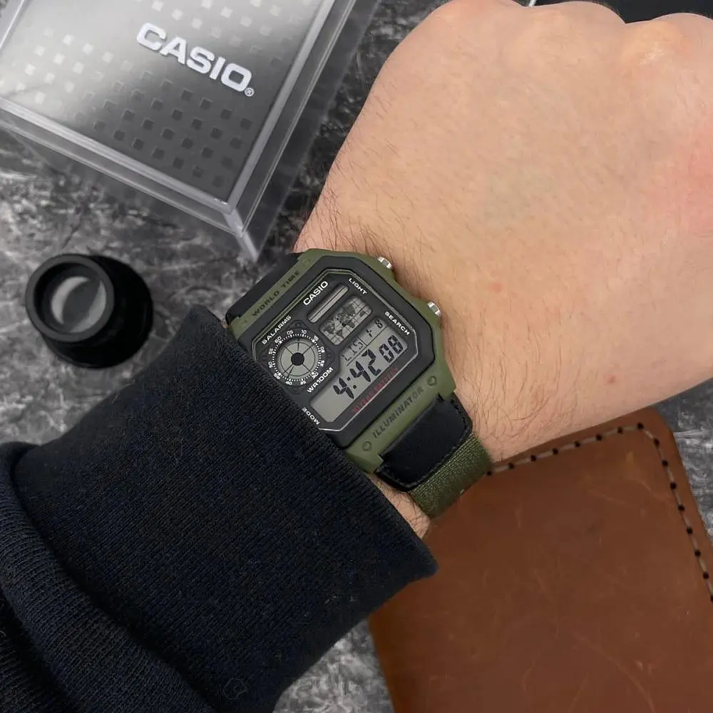 Чоловічий годинник Casio AE-1200WHB-3B Зелений ( AT1141-0226 ) - фото 2