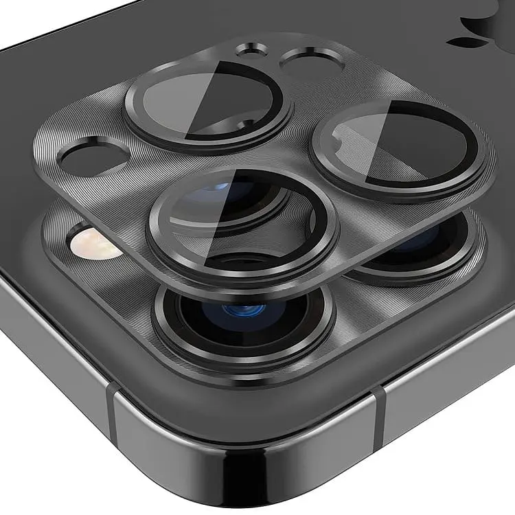Защитное стекло DK для Apple iPhone 16 Pro на камеру CD Metal Armor 021403 black 2 шт. - фото 4